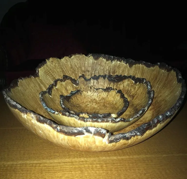 Nested Maple Burl Bowls made by Gaalen