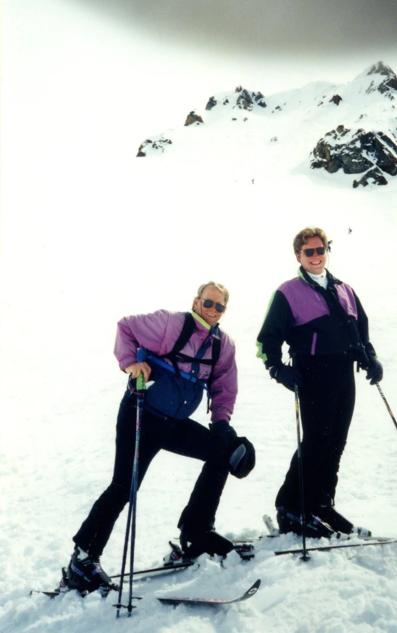Skiing at Whistler with Kris in the early 90s