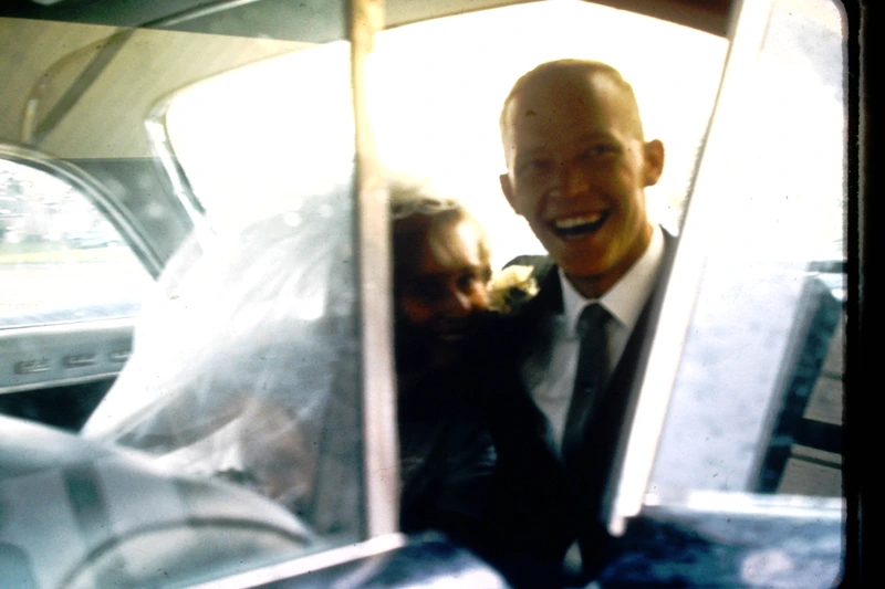Wedding-day laughter, 1965